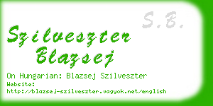 szilveszter blazsej business card